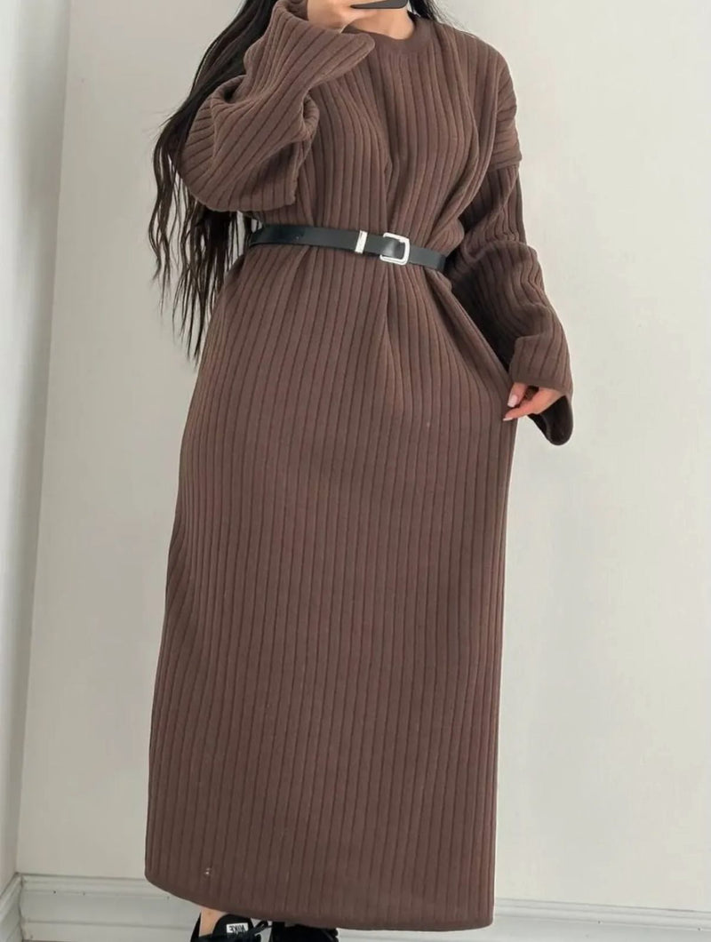 Robe pull élégance choco