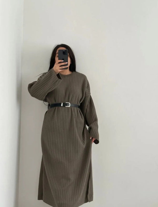 Robe pull élégance choco