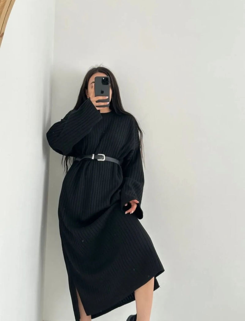 Robe pull élégance choco